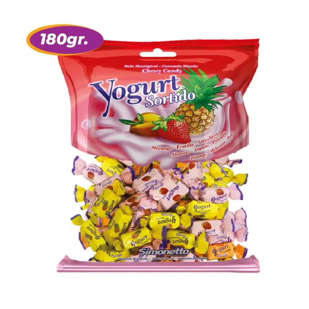 Caramelo Masticable Yogurt Surtido sabor Frutas 180 gramos - Mercado Plus - Simo = 2644